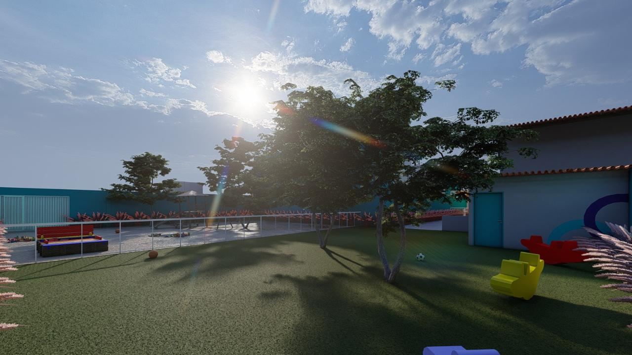 Gramado para correr e jogar bola
